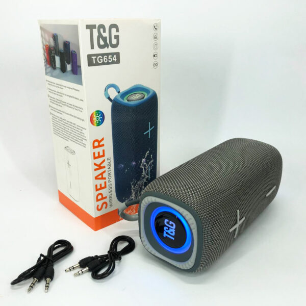 Портативна колонка Bluetooth TG654 8W з підсвічуванням, Бездротова колонка портативна потужна. Колір: сірий -