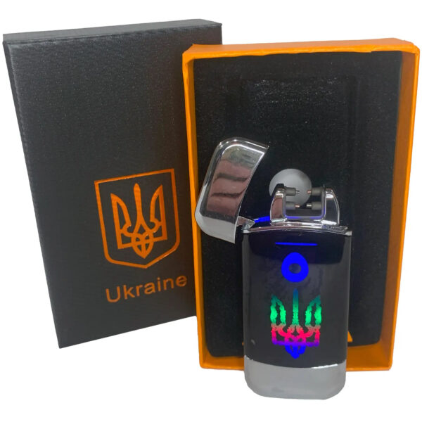 Запальничка Дугова електроімпульсна із USB-зарядкою Україна LIGHTER HL-439. Колір: срібло -