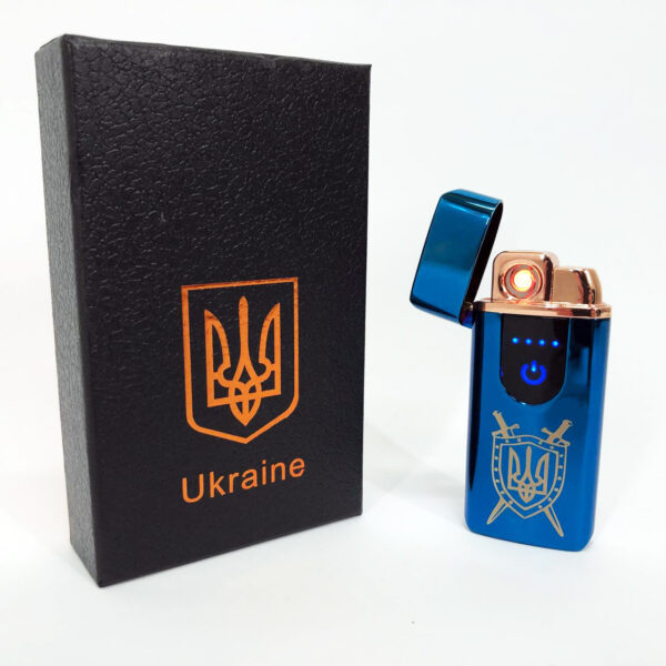 Запальничка Електрична та газова Україна із USB-зарядкою HL-432. Колір: синій -