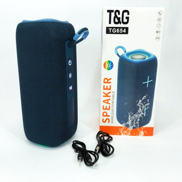 Портативна колонка Bluetooth TG654 8W з підсвічуванням, Акумуляторна колонка для музики. Колір: синій -