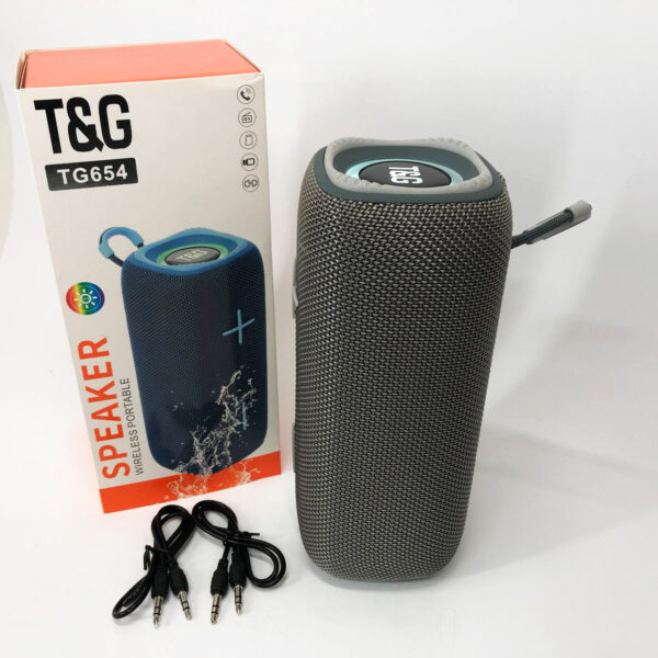 Портативна колонка Bluetooth TG654 8W з підсвічуванням, Бездротова колонка портативна потужна. Колір: сірий -