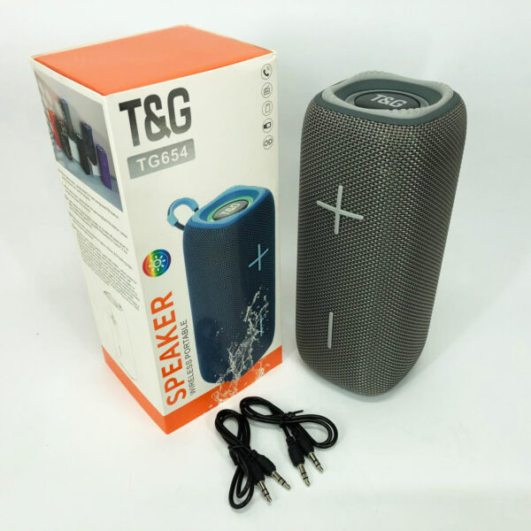 Портативна колонка Bluetooth TG654 8W з підсвічуванням, Бездротова колонка портативна потужна. Колір: сірий -