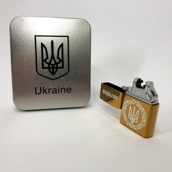 Запальничка Дугова електроімпульсна HL-447USB Україна металева коробка. Колір: золотий -