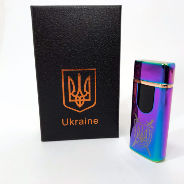 Запальничка Електрична та газова Україна із USB-зарядкою HL-432. Колір: хамелеон -