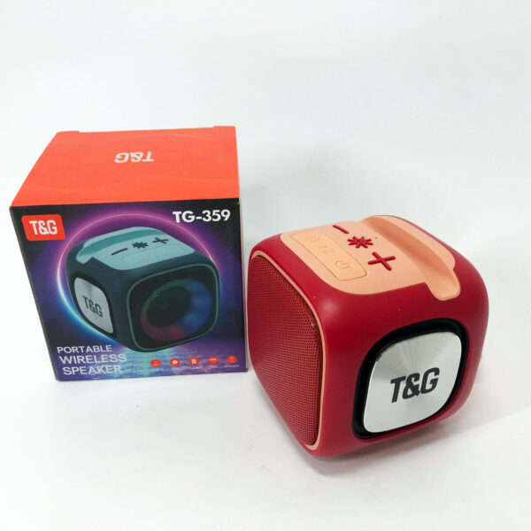 Портативна Bluetooth колонка TG359 7W з RGB підсвічуванням, Гучна блютуз колонка. Колір: червоний -