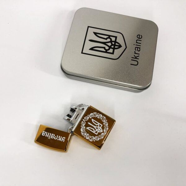 Запальничка Дугова електроімпульсна HL-447USB Україна металева коробка. Колір: золотий -