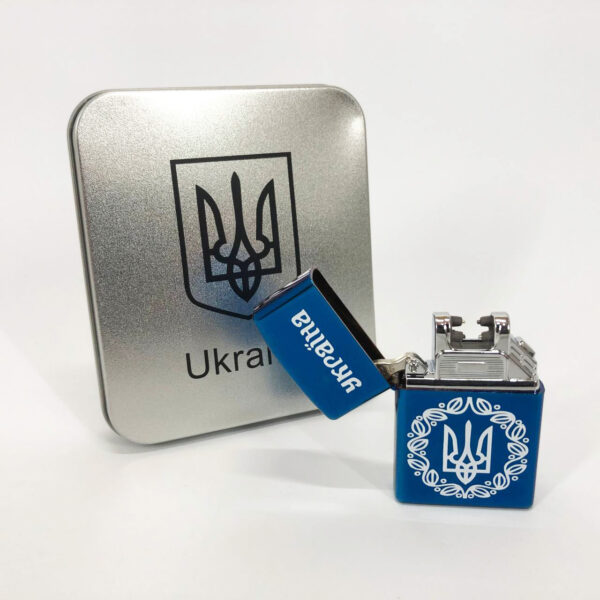 Запальничка Дугова електроімпульсна HL-447 USB Україна металева коробка. Колір: синій -