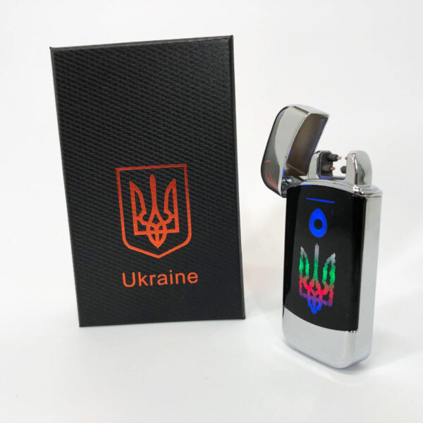 Запальничка Дугова електроімпульсна із USB-зарядкою Україна LIGHTER HL-439. Колір: срібло -