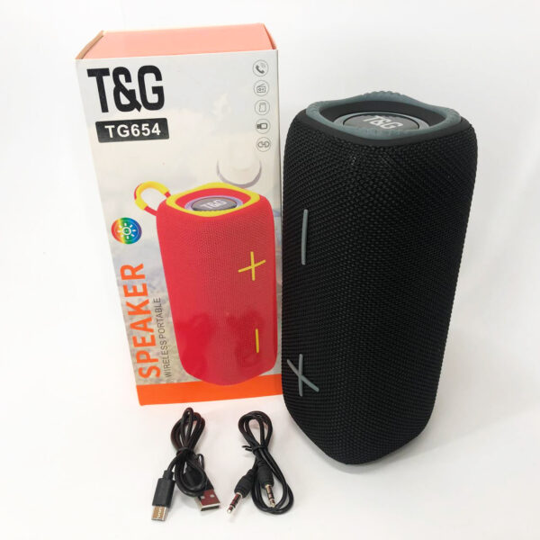 Портативна Bluetooth колонка TG654 8W з підсвічуванням, акумуляторна колонка для музики. Колір: чорний -