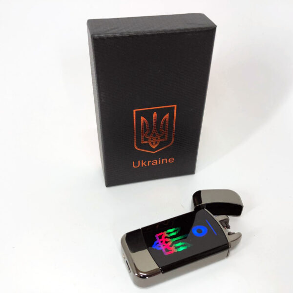 Запальничка Дугова електроімпульсна із USB-зарядкою Україна LIGHTER HL-439. Колір: чорний -