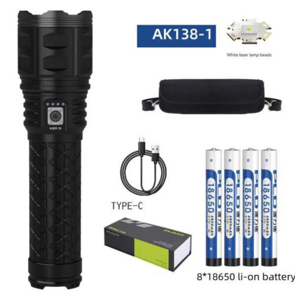 Ручний ліхтар Police AK138 WHITE LASER LED PM60-TG із зарядкою USB, що працює від 4х18650 акумуляторів -