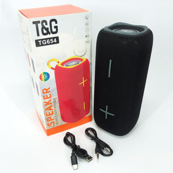 Портативна Bluetooth колонка TG654 8W з підсвічуванням, акумуляторна колонка для музики. Колір: чорний -