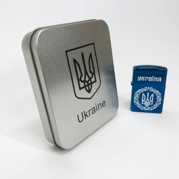 Запальничка Дугова електроімпульсна HL-447 USB Україна металева коробка. Колір: синій -