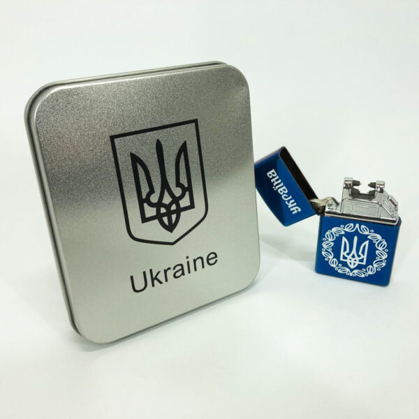 Запальничка Дугова електроімпульсна HL-447 USB Україна металева коробка. Колір: синій -