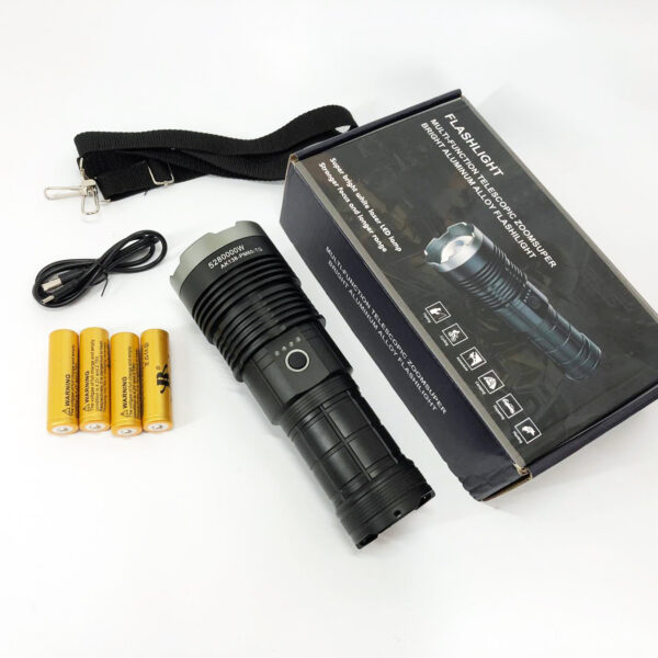 Ручний ліхтар Police AK138 WHITE LASER LED PM60-TG із зарядкою USB, що працює від 4х18650 акумуляторів -