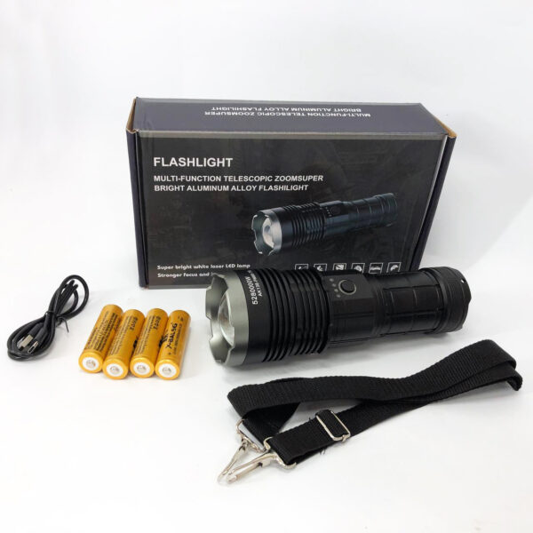 Ручний ліхтар Police AK138 WHITE LASER LED PM60-TG із зарядкою USB, що працює від 4х18650 акумуляторів -