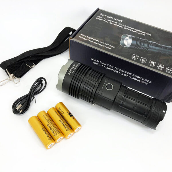 Ручний ліхтар Police AK138 WHITE LASER LED PM60-TG із зарядкою USB, що працює від 4х18650 акумуляторів -