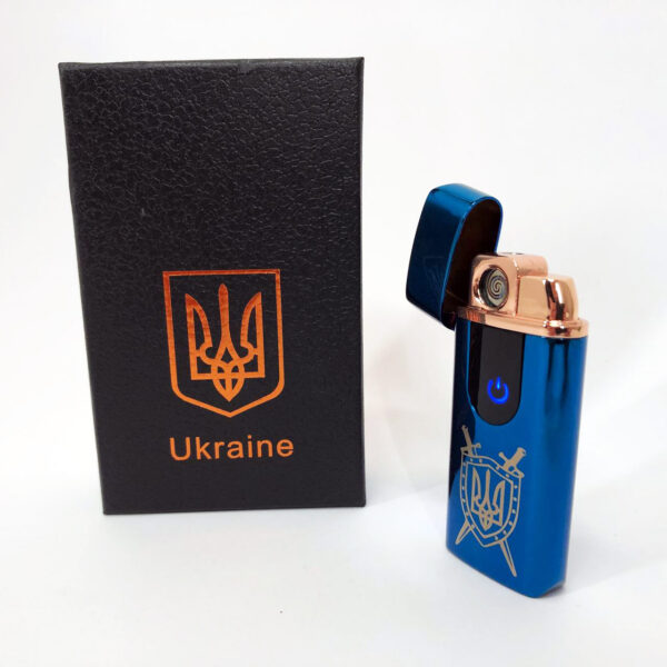 Запальничка Електрична та газова Україна із USB-зарядкою HL-432. Колір: синій -