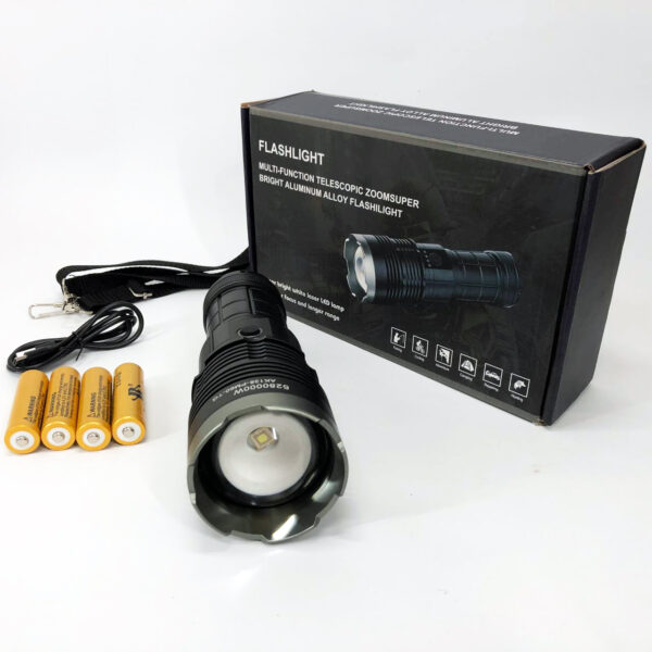 Ручний ліхтар Police AK138 WHITE LASER LED PM60-TG із зарядкою USB, що працює від 4х18650 акумуляторів -