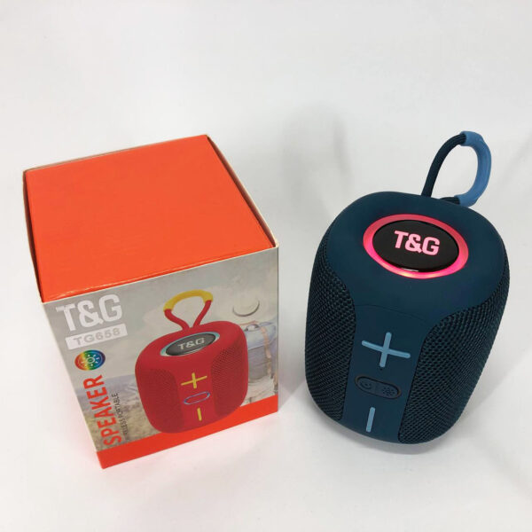 Портативна Bluetooth колонка TG658 8W з RGB підсвічуванням, акумуляторна переносна колонка. Колір: синій -