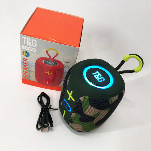 Портативна Bluetooth колонка TG658 8W з RGB підсвічуванням, Гучна блютуз колонка. Колір: камуфляж -