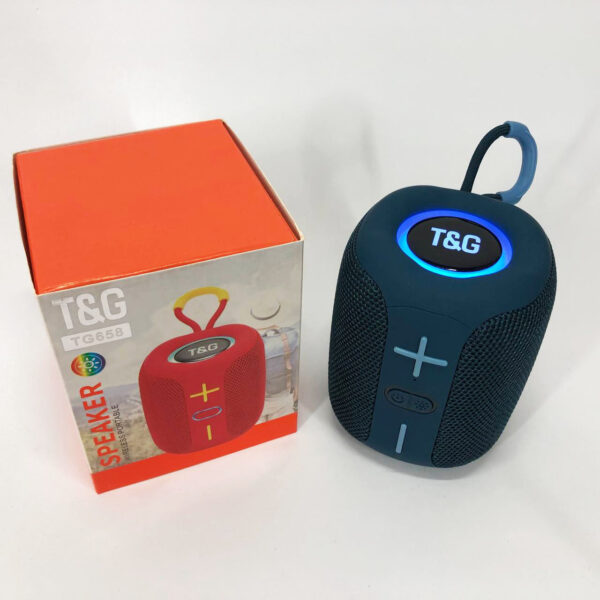 Портативна Bluetooth колонка TG658 8W з RGB підсвічуванням, акумуляторна переносна колонка. Колір: синій -