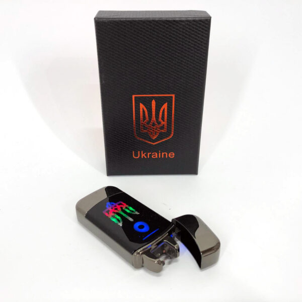 Запальничка Дугова електроімпульсна із USB-зарядкою Україна LIGHTER HL-439. Колір: чорний -