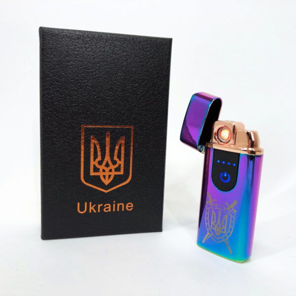 Запальничка Електрична та газова Україна із USB-зарядкою HL-432. Колір: хамелеон -