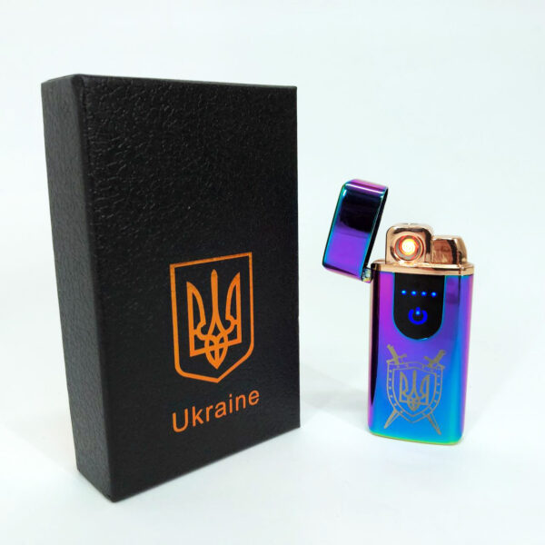 Запальничка Електрична та газова Україна із USB-зарядкою HL-432. Колір: хамелеон -