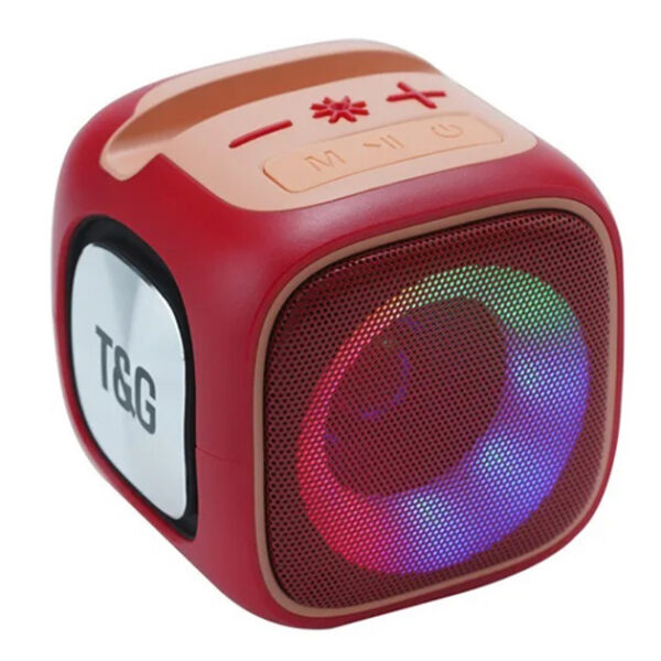 Портативна Bluetooth колонка TG359 7W з RGB підсвічуванням, Гучна блютуз колонка. Колір: червоний -