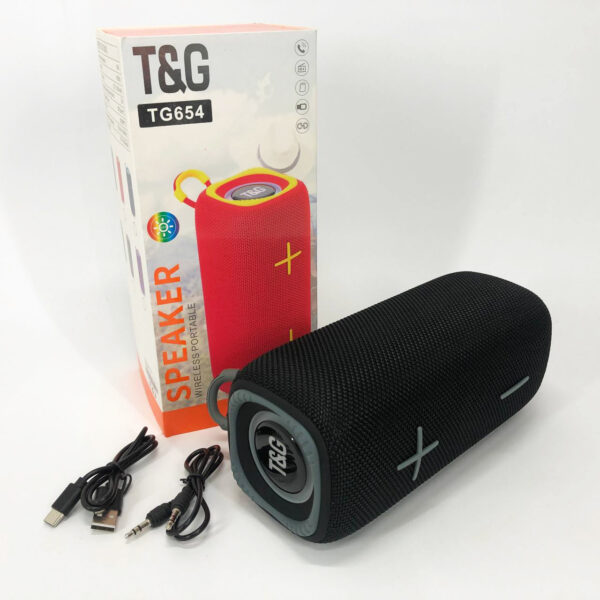 Портативна Bluetooth колонка TG654 8W з підсвічуванням, акумуляторна колонка для музики. Колір: чорний -