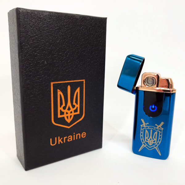 Запальничка Електрична та газова Україна із USB-зарядкою HL-432. Колір: синій -