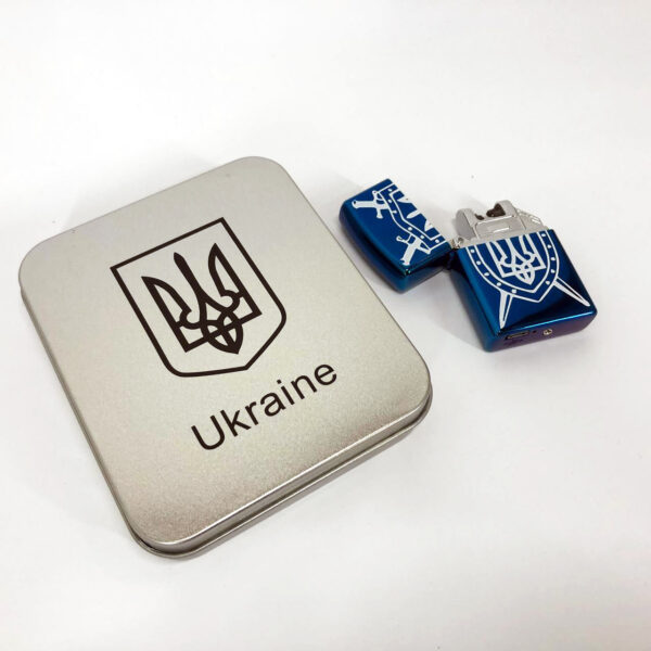 Запальничка Дугова електроімпульсна USB акумуляторна металева коробка HL-446. Колір: синій -