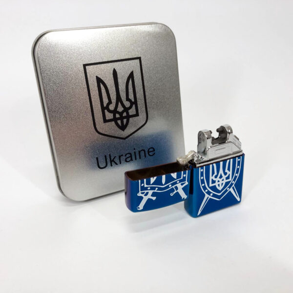 Запальничка Дугова електроімпульсна USB акумуляторна металева коробка HL-446. Колір: синій -