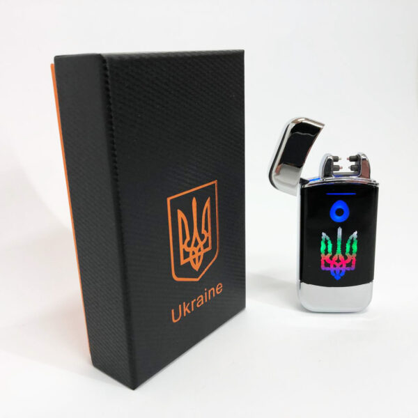 Запальничка Дугова електроімпульсна із USB-зарядкою Україна LIGHTER HL-439. Колір: срібло -