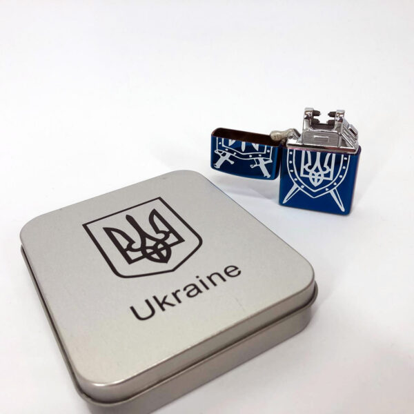 Запальничка Дугова електроімпульсна USB акумуляторна металева коробка HL-446. Колір: синій -