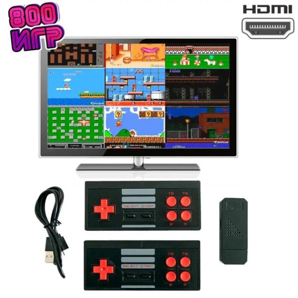 Приставка игровая Mini Game Box D600 HDMI игровая консоль, приставка 8 бит для детей, приставки денди -