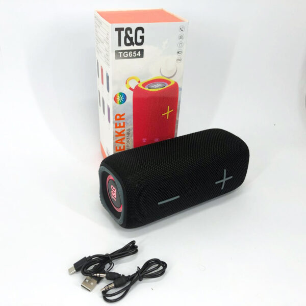 Портативна Bluetooth колонка TG654 8W з підсвічуванням, акумуляторна колонка для музики. Колір: чорний -