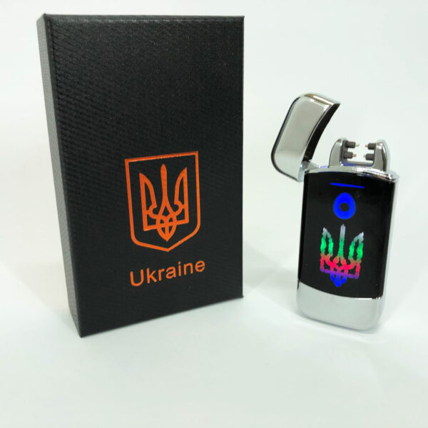 Запальничка Дугова електроімпульсна із USB-зарядкою Україна LIGHTER HL-439. Колір: срібло -