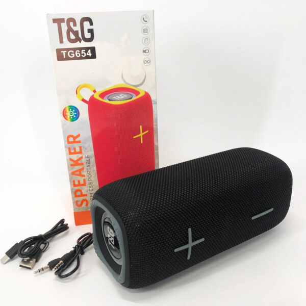 Портативна Bluetooth колонка TG654 8W з підсвічуванням, акумуляторна колонка для музики. Колір: чорний -