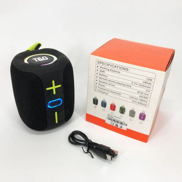 Портативна Bluetooth колонка TG658 8W з RGB підсвічуванням, Бездротова колонка потужна. Колір: чорний -