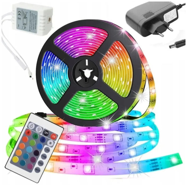 Світлодіодна стрічка SMD 5050 RGB LED 5 м IP65 з bluetooth контролем. підключення 220V -