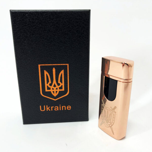 Запальничка Електрична та газова Україна із USB-зарядкою HL-431. Колір: золотий -