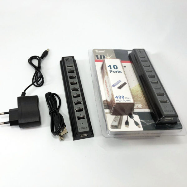 Розгалужувач USB HUB на 10 портів з активною зарядкою 220V, Розгалужувач юсб, Хаб для ноутбука - Розгалужувач юсб