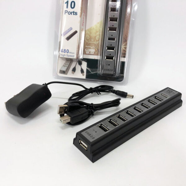 Розгалужувач USB HUB на 10 портів з активною зарядкою 220V, Розгалужувач юсб, Хаб для ноутбука - Розгалужувач юсб