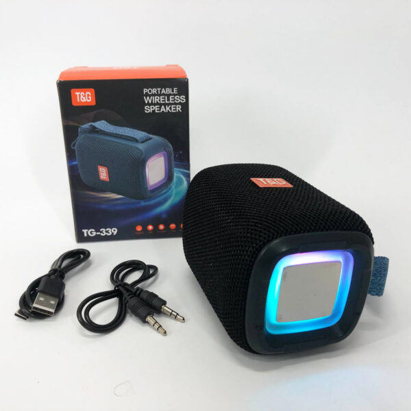 Портативна Bluetooth колонка TG339 5W з RGB підсвічуванням, Акумуляторна колонка для музики. Колір: чорний -