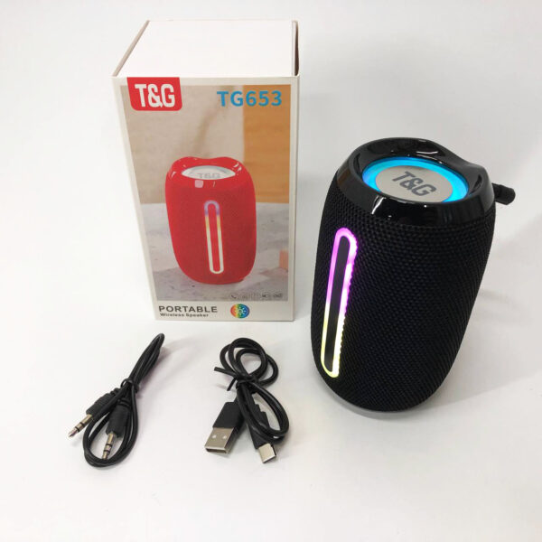 Портативна Bluetooth-колонка TG653 USB з ремінцем, акумуляторна колонка для музики. Колір: чорний -