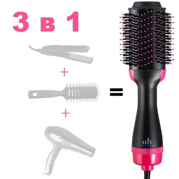 Фен Щетка расчёска 3в1 One step Hair Dryer 1000 Вт 3 режима выпрямитель для укладки волос стайлер с функцией ионизации -