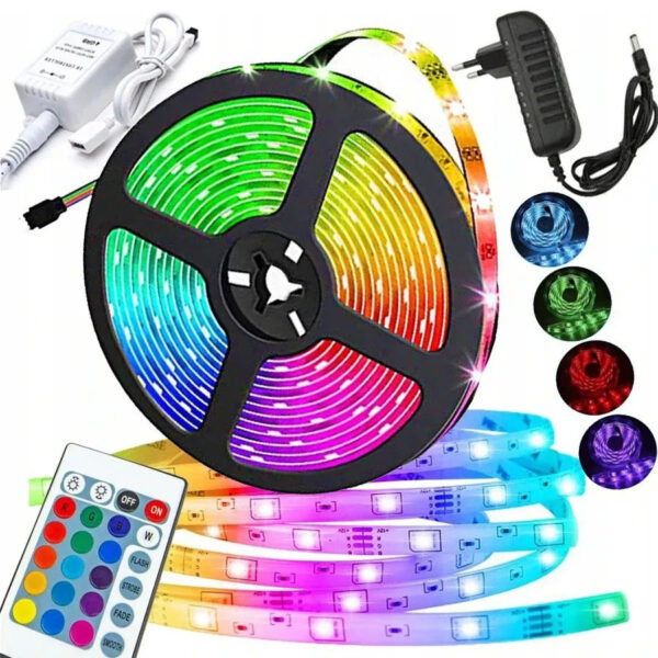 Світлодіодна стрічка SMD 5050 RGB LED 5 м IP65 з bluetooth контролем. підключення 220V -