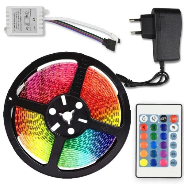 Світлодіодна стрічка SMD 5050 RGB LED 5 м IP65 з bluetooth контролем. підключення 220V -